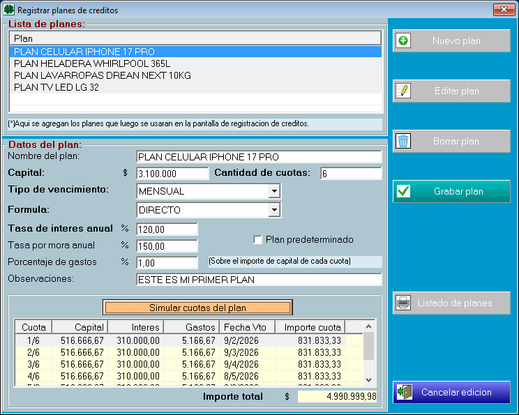 software para creditos